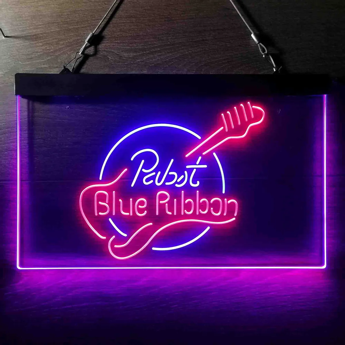 Pabst Blue Ribbon Guitar 2 Neon-Like LED Sign