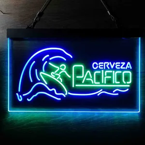 Pacifico Surfer and Waves Neon-Like LED Sign