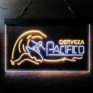 Pacifico Surfer and Waves Neon-Like LED Sign