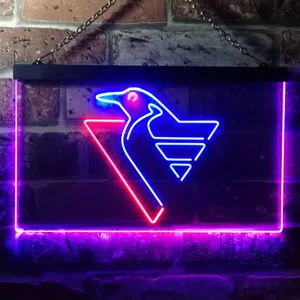 Pittsburgh Penguins Logo 1 Neon-Like LED Sign - Legacy Edition