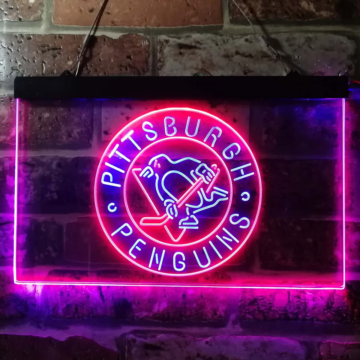 Pittsburgh Penguins Round Logo Neon-Like LED Sign