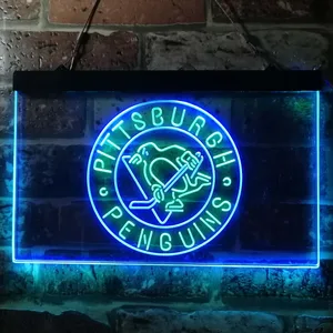 Pittsburgh Penguins Round Logo Neon-Like LED Sign