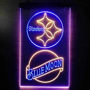 Pittsburgh Steelers Blue Moon Neon-Like LED Sign