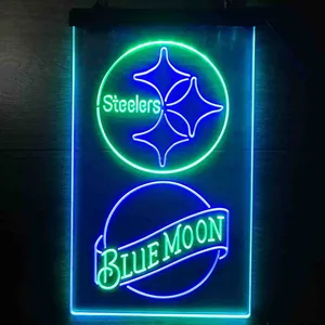 Pittsburgh Steelers Blue Moon Neon-Like LED Sign
