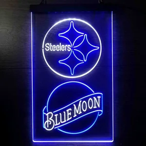 Pittsburgh Steelers Blue Moon Neon-Like LED Sign