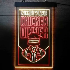 PUBG Battlegrounds Winner Winner Chicken Dinner Neon-Like LED Sign