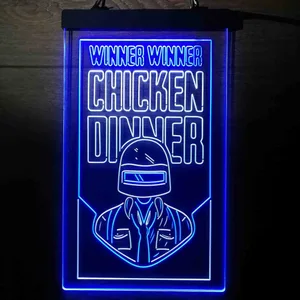 PUBG Battlegrounds Winner Winner Chicken Dinner Neon-Like LED Sign