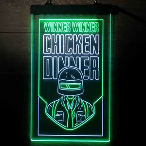 PUBG Battlegrounds Winner Winner Chicken Dinner Neon-Like LED Sign