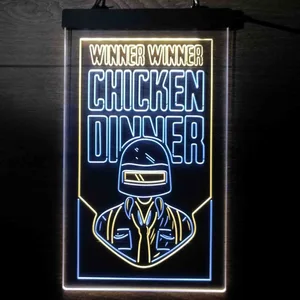 PUBG Battlegrounds Winner Winner Chicken Dinner Neon-Like LED Sign