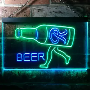 Rainier Beer Walking bottle Neon-Like LED Sign