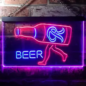 Rainier Beer Walking bottle Neon-Like LED Sign