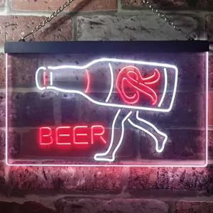 Rainier Beer Walking bottle Neon-Like LED Sign