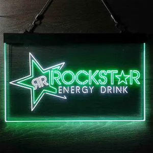 Rockstar Energy Drink RR Logo 2 Neon-Like LED Sign