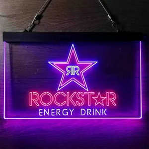 Rockstar Energy Drink RR Logo Neon-Like LED Sign