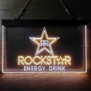 Rockstar Energy Drink RR Logo Neon-Like LED Sign