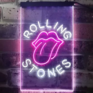 Rolling Stones Tongue Lips Neon-Like LED Sign