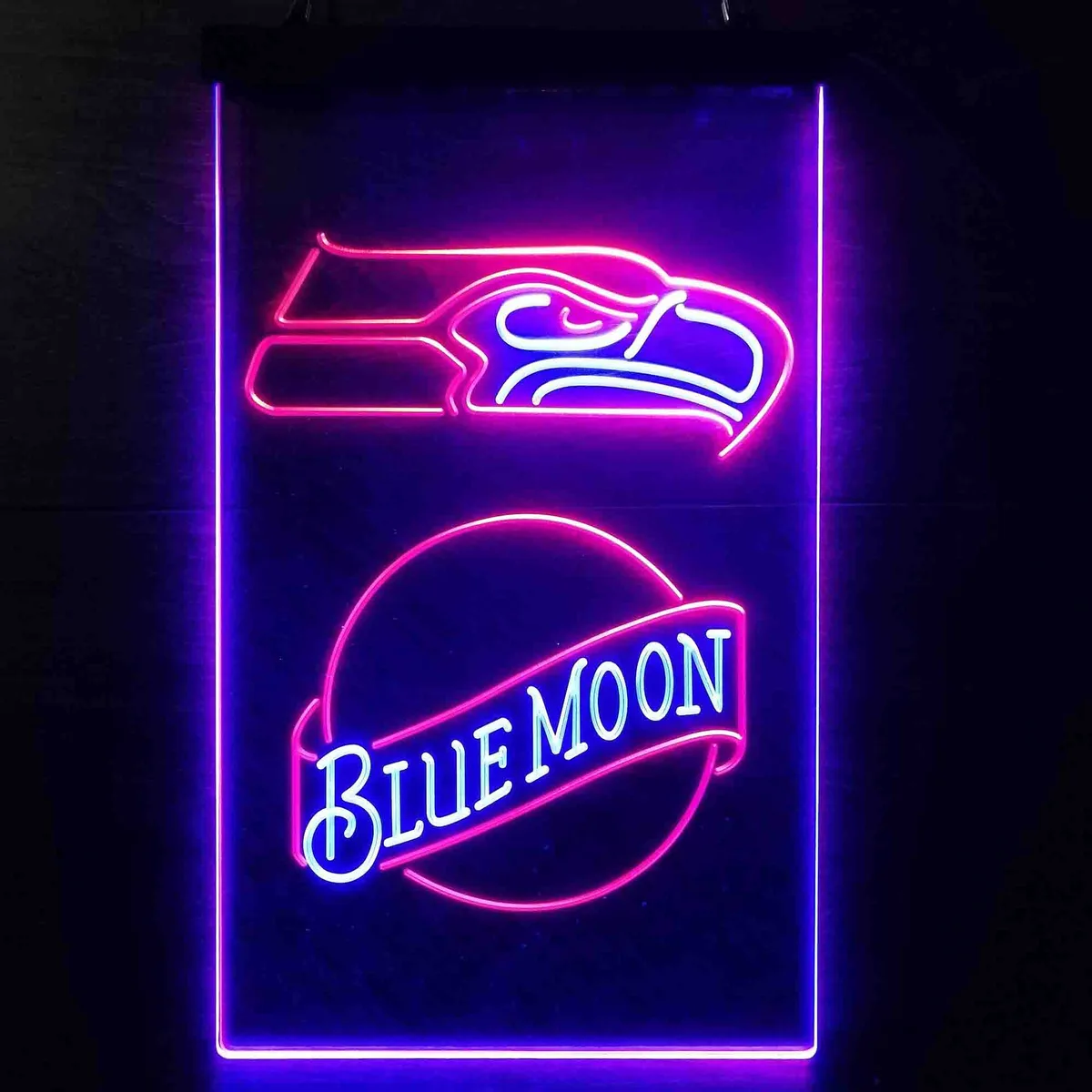 Seattle Seahawks Blue Moon Neon-Like LED Sign