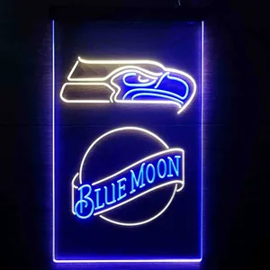 Seattle Seahawks Blue Moon Neon-Like LED Sign