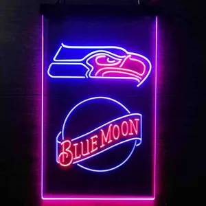 Seattle Seahawks Blue Moon Neon-Like LED Sign