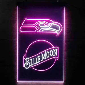 Seattle Seahawks Blue Moon Neon-Like LED Sign
