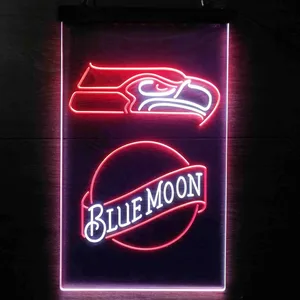 Seattle Seahawks Blue Moon Neon-Like LED Sign