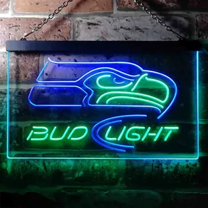 Seattle Seahawks Bud Light 2 Neon-Like LED Sign