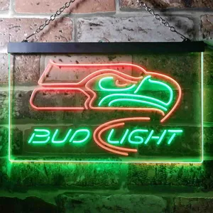Seattle Seahawks Bud Light 2 Neon-Like LED Sign