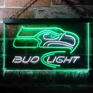 Seattle Seahawks Bud Light 2 Neon-Like LED Sign