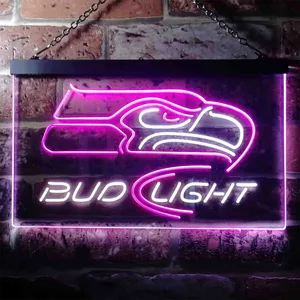 Seattle Seahawks Bud Light 2 Neon-Like LED Sign