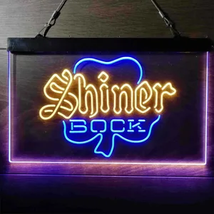 Shiner Bock Clover Shamrock Neon-Like LED Sign