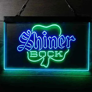 Shiner Bock Clover Shamrock Neon-Like LED Sign
