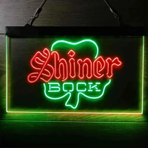 Shiner Bock Clover Shamrock Neon-Like LED Sign