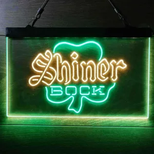 Shiner Bock Clover Shamrock Neon-Like LED Sign