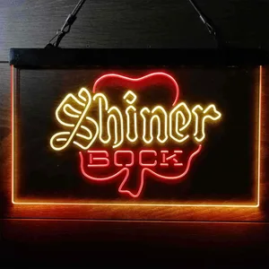 Shiner Bock Clover Shamrock Neon-Like LED Sign