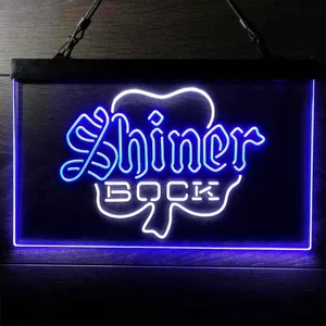 Shiner Bock Clover Shamrock Neon-Like LED Sign