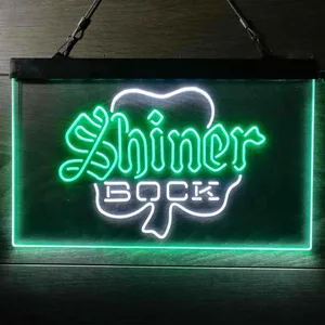 Shiner Bock Clover Shamrock Neon-Like LED Sign
