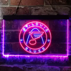 St Louis Blues Round Logo Neon-Like LED Sign