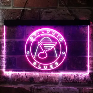 St Louis Blues Round Logo Neon-Like LED Sign