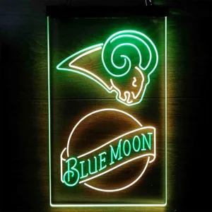 St. Louis Rams Blue Moon Neon-Like LED Sign - Legacy Edition