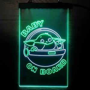 Star Wars Baby Yoda Mandalorian Neon-Like LED Sign