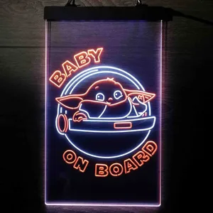 Star Wars Baby Yoda Mandalorian Neon-Like LED Sign