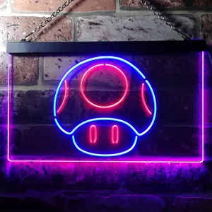 Super Mario Bros. Mushroom Neon-Like LED Sign