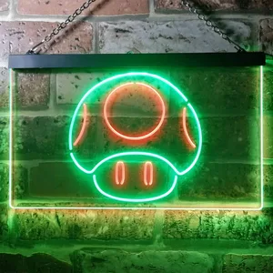 Super Mario Bros. Mushroom Neon-Like LED Sign