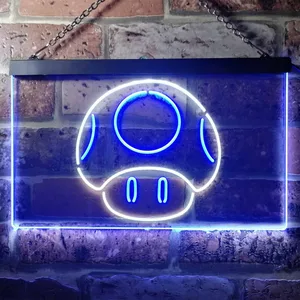 Super Mario Bros. Mushroom Neon-Like LED Sign
