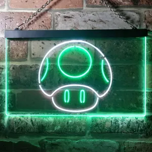 Super Mario Bros. Mushroom Neon-Like LED Sign