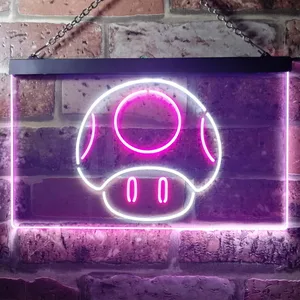 Super Mario Bros. Mushroom Neon-Like LED Sign