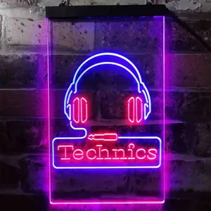 Technics Headphone Logo Neon-Like LED Sign