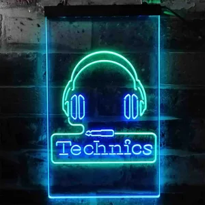 Technics Headphone Logo Neon-Like LED Sign