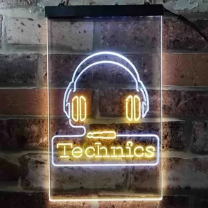 Technics Headphone Logo Neon-Like LED Sign