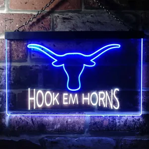 Texas Longhorns Hook Em Horns Neon-Like LED Sign